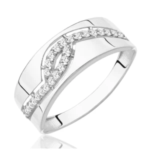 Srebrny pierścionek serca białe cyrkonie PS3.1663| ERgold
