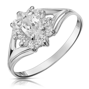 Modischer Goldring mit Strassmarkise P2.982 | ergold