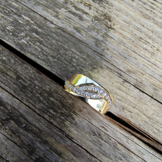 copy of Gold Interspersed Ring Zirconie Geflecht 585