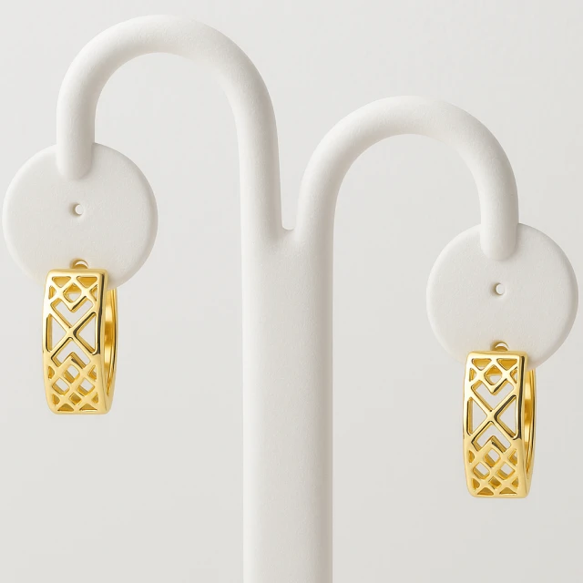 OPENWORK MUSTER Modische goldene Ohrringe