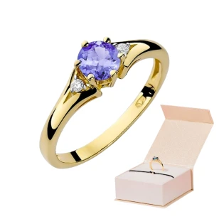 Goldener Diamantring EY-76 Amethyst | ergold