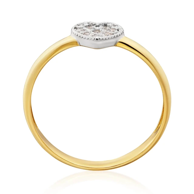 Złoty pierścionek serce z cyrkoniami 585