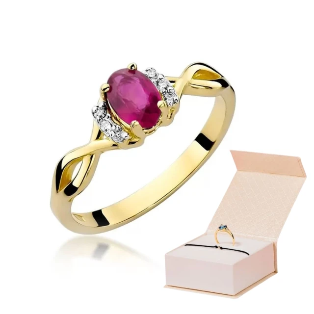 Gold Ring 585 mit Diamant Rubin 0,60ct