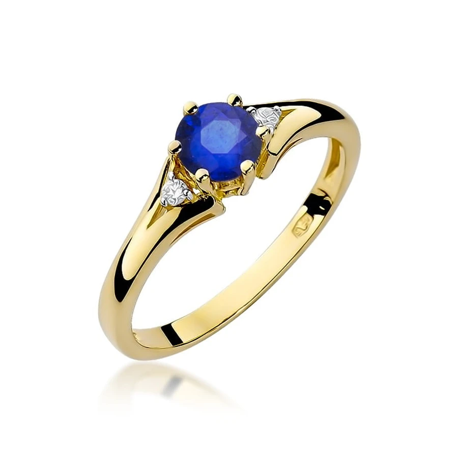 Goldener Diamantring EY-76 Saphir | ergold