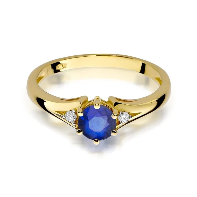 Goldring 585 mit Diamant Saphir 0.50ct