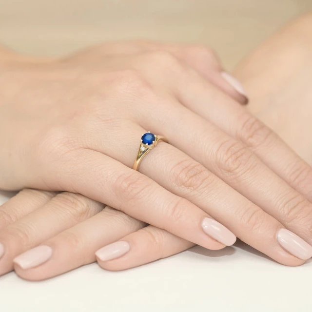 Goldring 585 mit Diamant Saphir 0.50ct