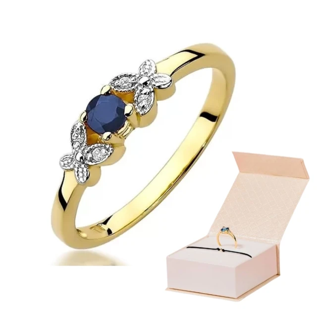 Goldring 585 mit Diamant Saphir 0.15ct