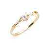 Gold Ring Zirconie Nur ein Smaragd | ergold