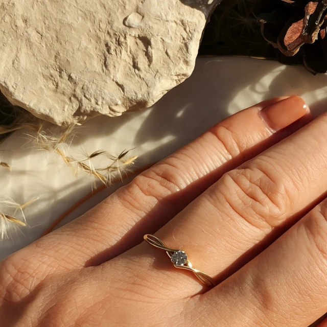 copy of Gold Ring Zirkonie nur ein Smaragd
