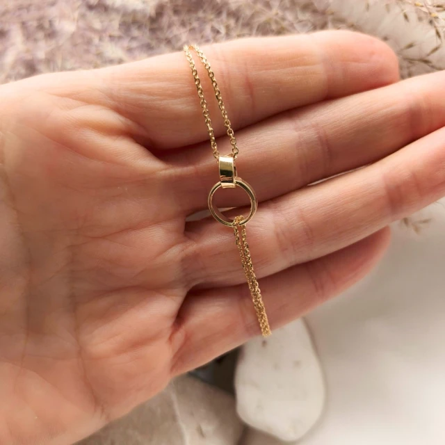 Pozłacana bransoletka kółko