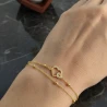 Pozłacana bransoletka  dwa SERCA próba 925 | ERgold