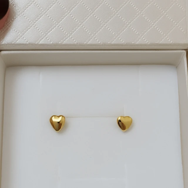 Kolczyki złote super lekkie serca puste
