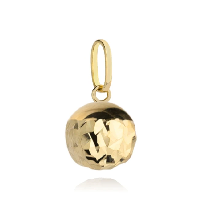 Złota zawieszka 585 diamentowana kulka