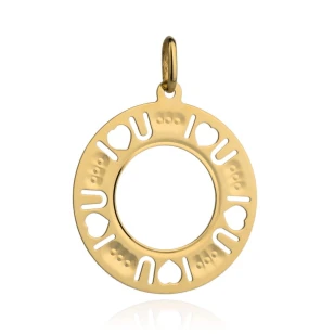 Złota zawieszka próba 585  I 🤍 U