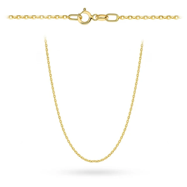 Łańcuszek złoty - splot rolo diamentowany 42 cm