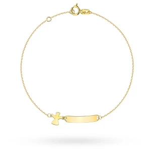 Bransoletka złota blaszka i aniołek