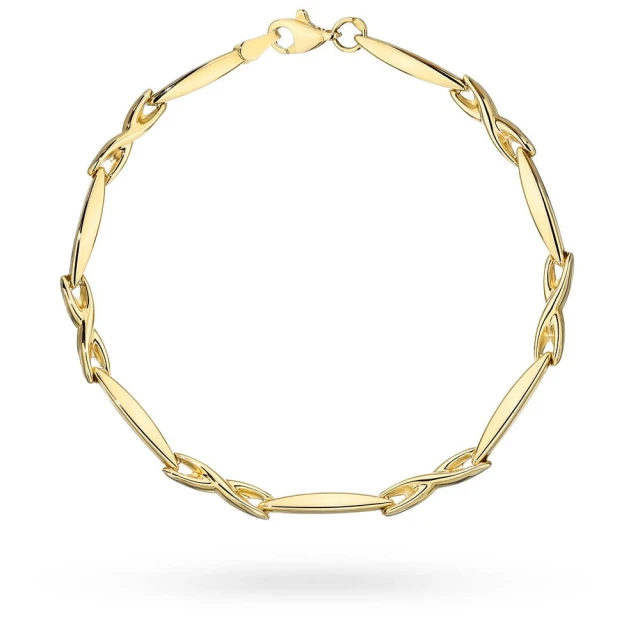 Bransoletka złota wydłużone elipsy z elementami ozdobnymi