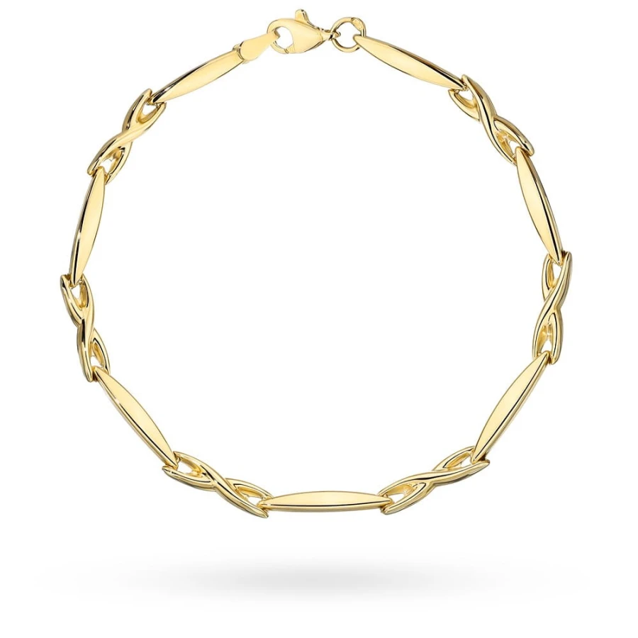 Bransoletka złota wydłużone elipsy z elementami ozdobnymi