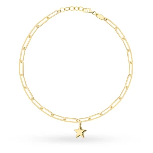 Bransoletka złota długie ogniwa i gwiazdka