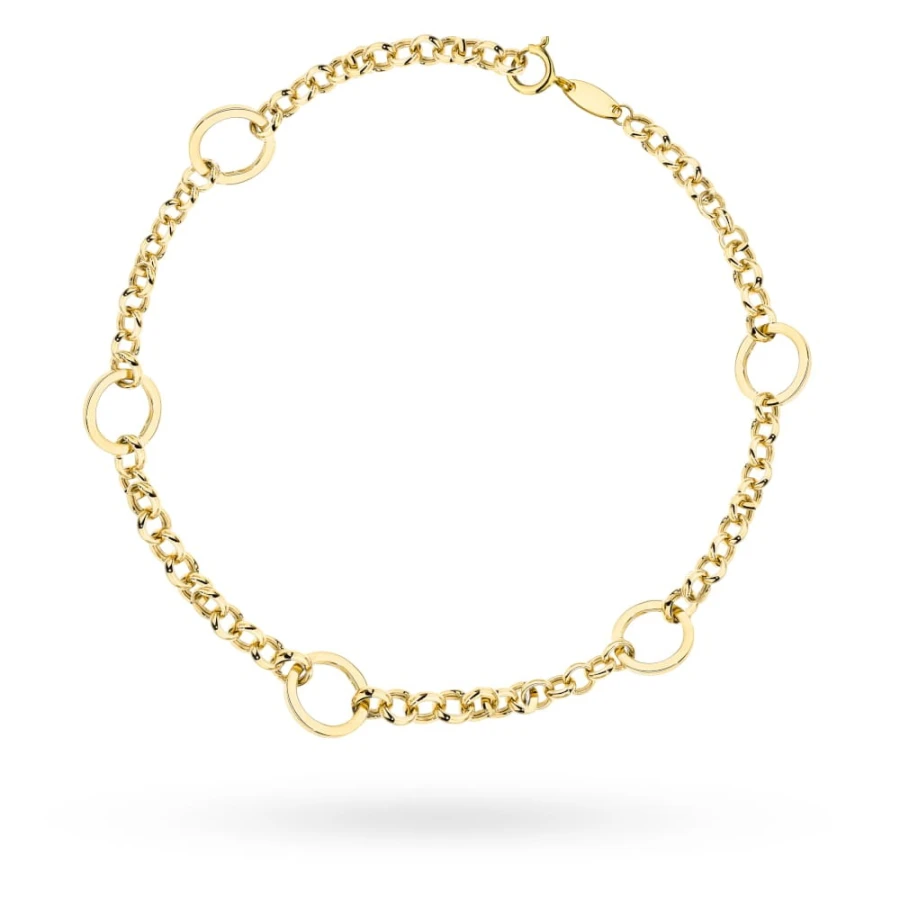 Bransoletka złota o splocie rolo z kółeczkami