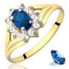 Pierścionek z niebieską cyrkonią próba 585 | ERgold