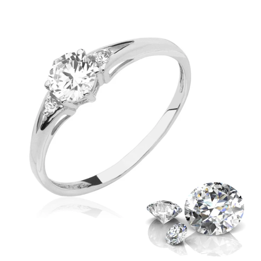 Gold Ring Zirconie Nur ein Smaragd | ergold