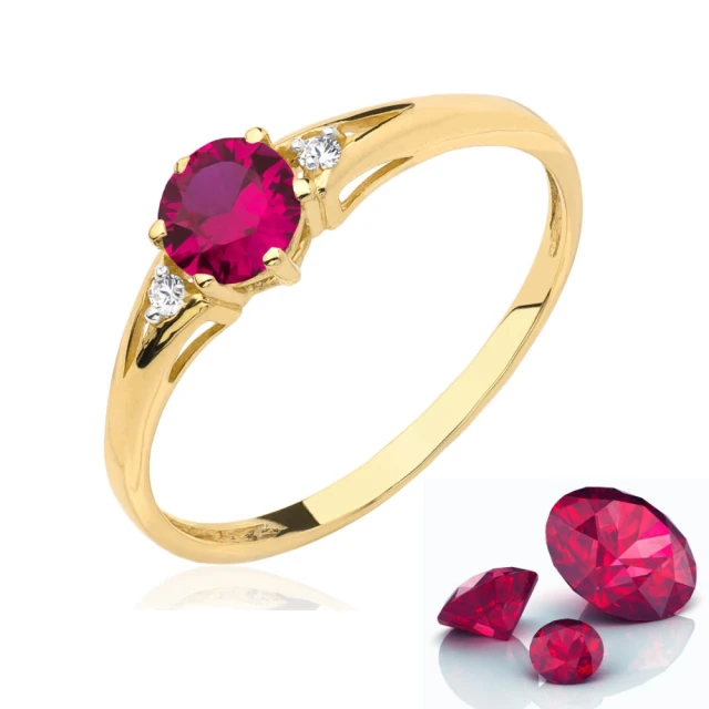 Gold Ring Zirkonie nur ein Smaragd