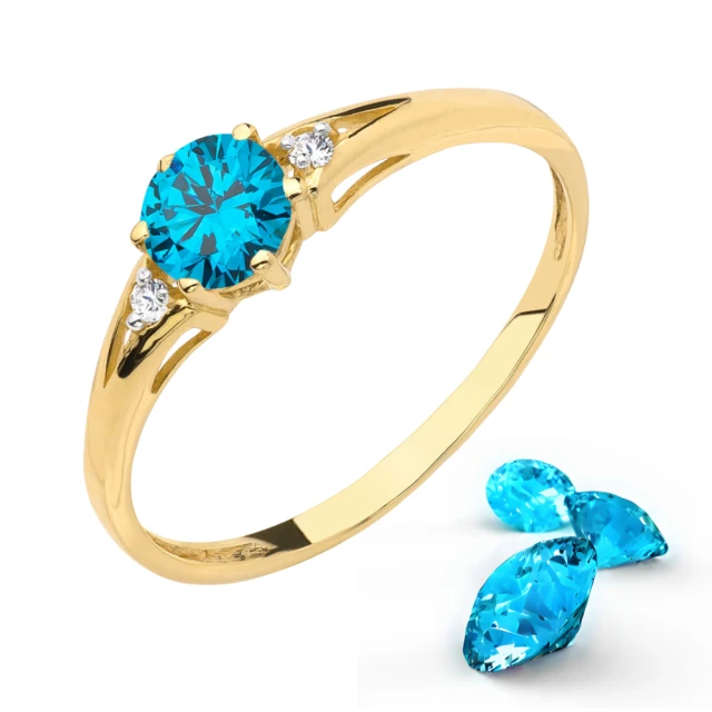 Gold Ring Zirkonie nur ein Smaragd