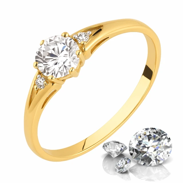 Gold Ring Zirkonie nur ein Smaragd