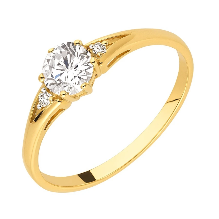 Gold Ring Zirconie Nur ein Smaragd | ergold