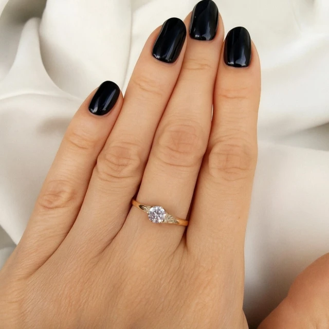 Gold Ring Zirkonie nur ein Smaragd