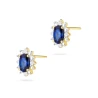 Złote kolczyki z diamentami 585 Szafir 2x0,30ct| ERgold