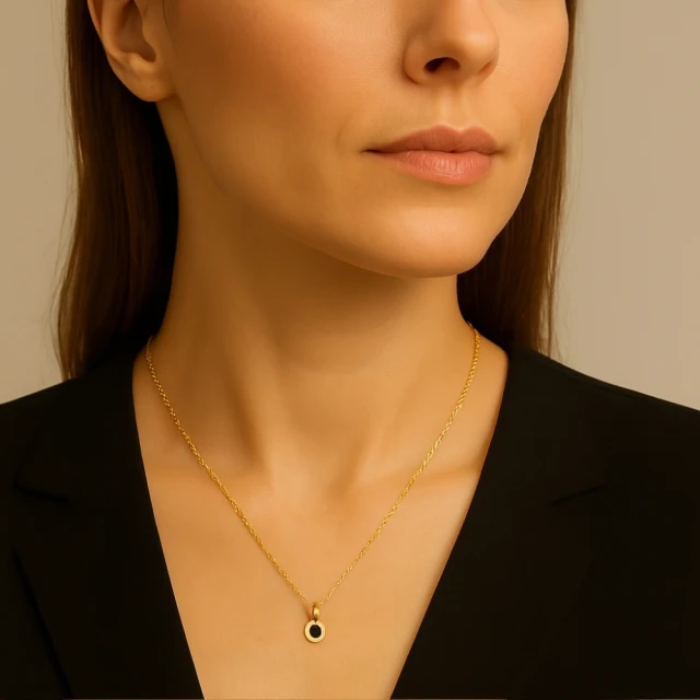 Wyjątkowa złota zawieszka 585 z modnym wzorem kółka