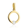 Złota zawieszka 585 kółko z białą cyrkonią Złota zawieszka 585 kółko z białą cyrkonią