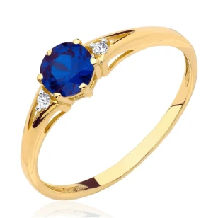 Pierścionek z niebieskim oczkiem złoty próba 375 | ERgold