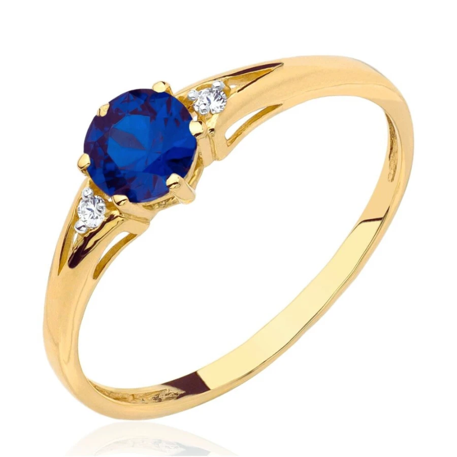 Pierścionek z niebieskim oczkiem złoty próba 375 | ERgold