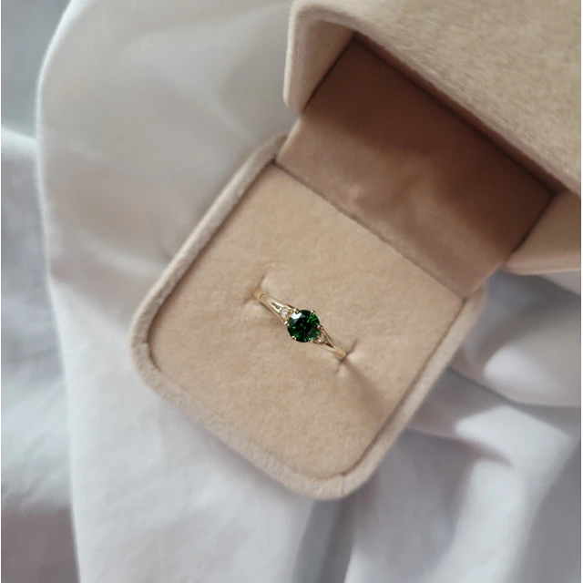 copy of Gold Ring Zirkonie nur ein Smaragd