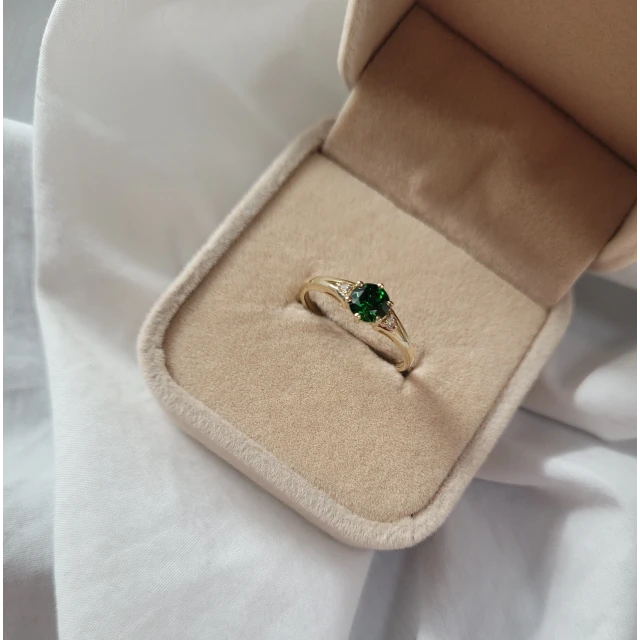 copy of Gold Ring Zirkonie nur ein Smaragd