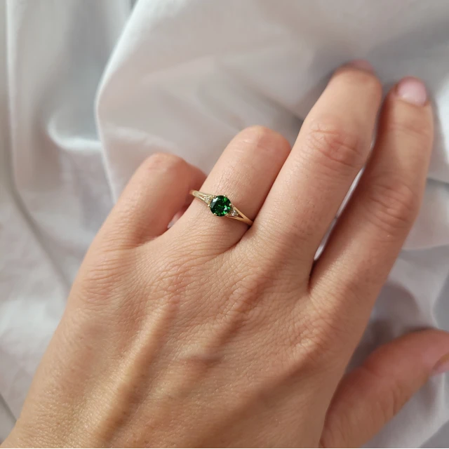 copy of Gold Ring Zirkonie nur ein Smaragd