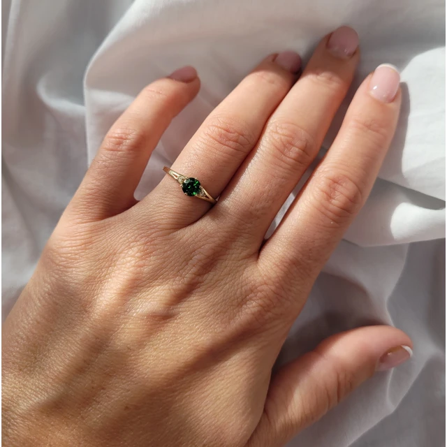 copy of Gold Ring Zirkonie nur ein Smaragd