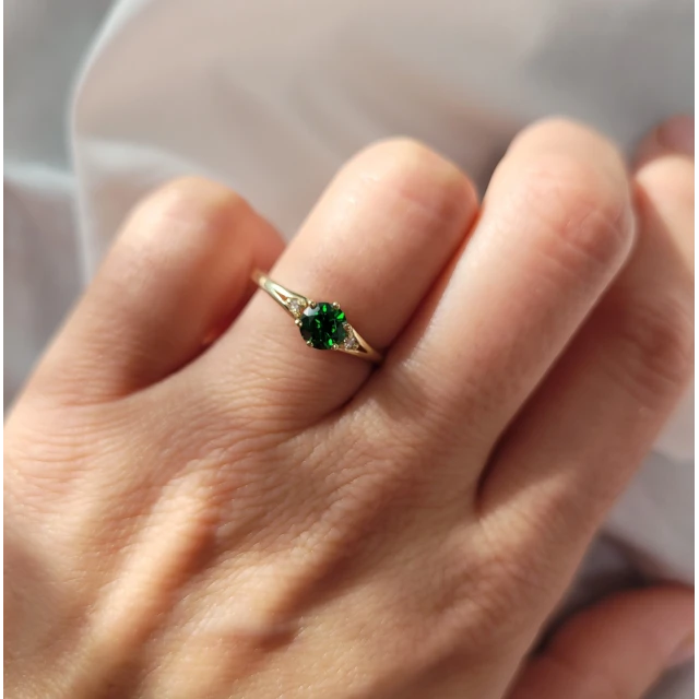 copy of Gold Ring Zirkonie nur ein Smaragd