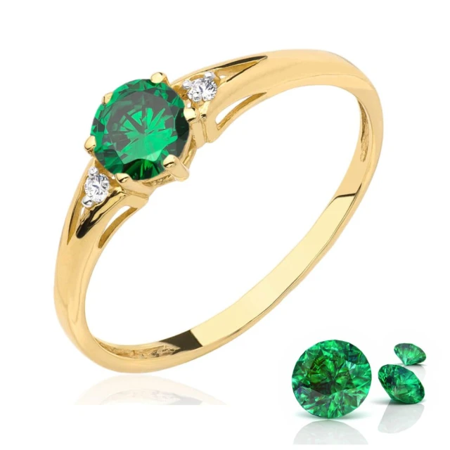copy of Gold Ring Zirkonie nur ein Smaragd