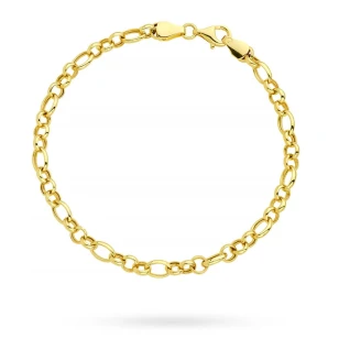 Złota bransoletka próba 585 splecione kółka i owale