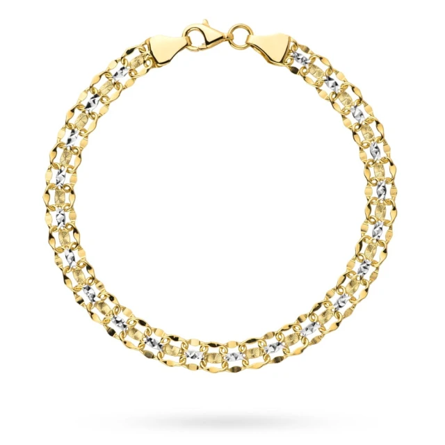 Złota bransoletka 585 w dwukolorowa