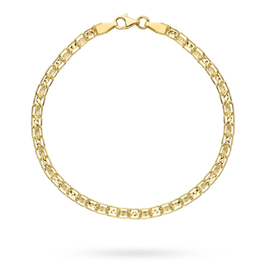 Bransoletka złota z kolekcji "PIATTO" zdobiona diamentowaniem