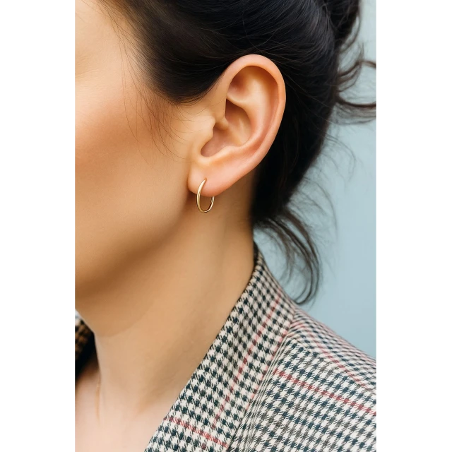 Gold Eclat Rad Ohrringe Durchmesser 1,5 cm