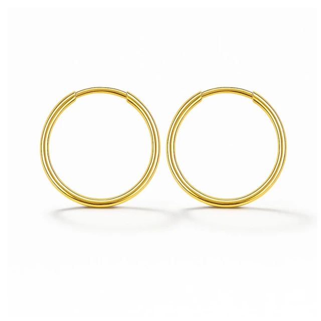 Gold Eclat Rad Ohrringe Durchmesser 1,5 cm