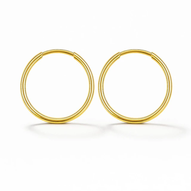 Gold Eclat Rad Ohrringe Durchmesser 2,0 cm