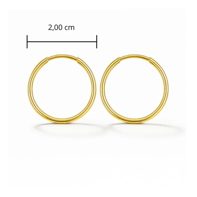 Gold Eclat Rad Ohrringe Durchmesser 2,0 cm