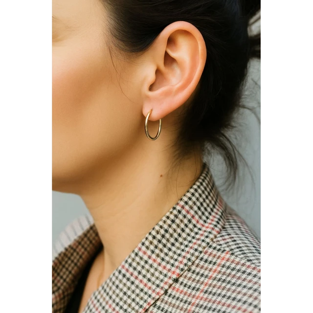 Gold Eclat Rad Ohrringe Durchmesser 2,0 cm